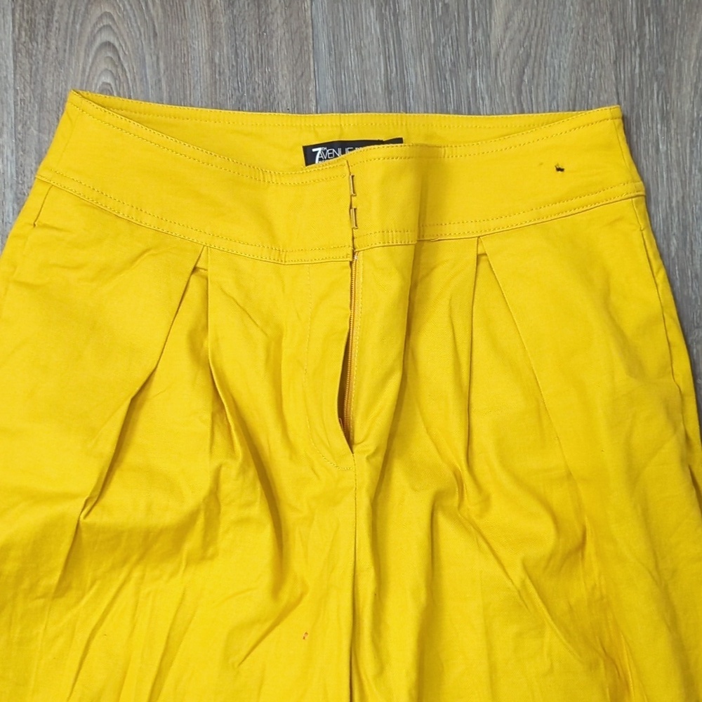 🌟NWT 7th Avenue NYC Yellow Ankle Crop Dress Pants - Picture 4 of 6